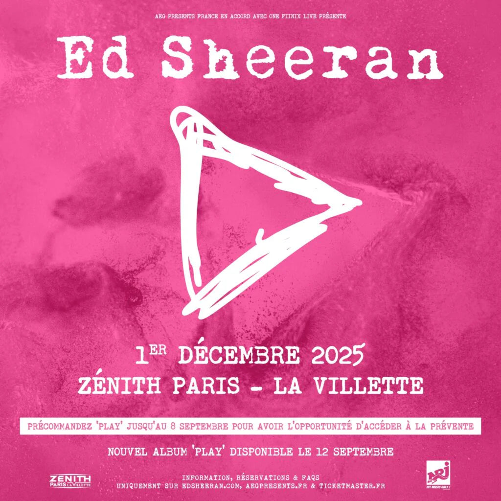 Ed Sheeran - Loop Tour 2026 - Zénith Paris la Villette - Samedi 6 décembre 2025 à 20h